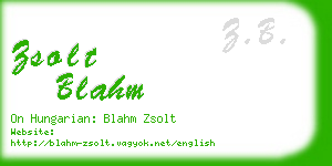 zsolt blahm business card